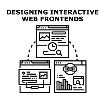 Designing interactive web frontends for web development イラスト素材