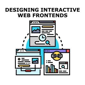 Designing interactive web frontends for web development Stock-Illustration