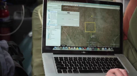 Designing land plot on google earth computer map, close up, shallow DOF Stock Footage 51953431