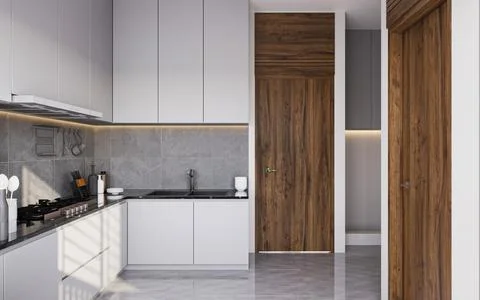 Designing a Luxurious Kitchen with High-End Appliances and Finishes 3D render Stock-Illustration