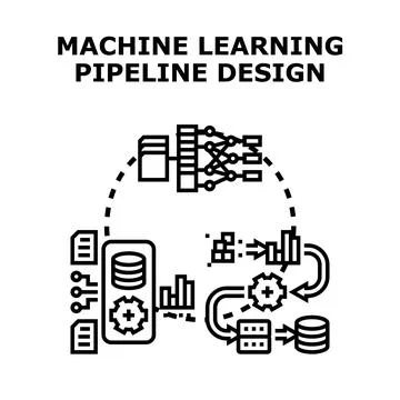 Designing machine learning pipeline for data processing イラスト素材