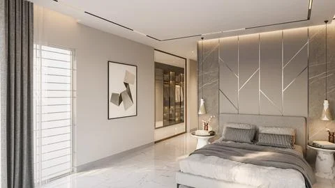 Designing a Master Bedroom That's an Expression of Your Personal Style Stock Illustration