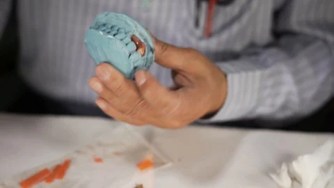 Designing, modelling an artificial jaw cast for potential future teeth Video stock 108007733
