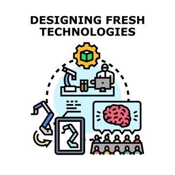 Designing new technologies and engineering development process Illustrazione stock
