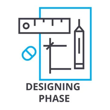 Designing phase thin line icon, sign, symbol, illustation, linear concept Stock Illustration