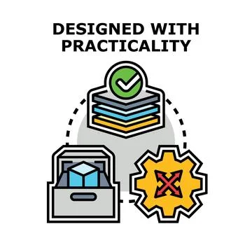 Designing for practicality, efficiency, and optimization concept Stock Illustration