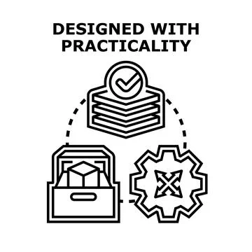Designing for practicality, efficiency, and optimization concept Stock Illustration