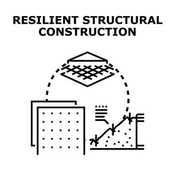 Designing resilient structural construction and building foundation Stock Illustration
