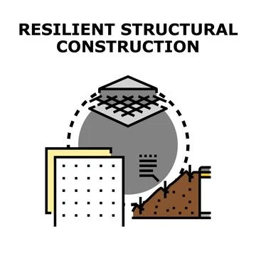 Designing resilient structural construction and building foundation Stock Illustration