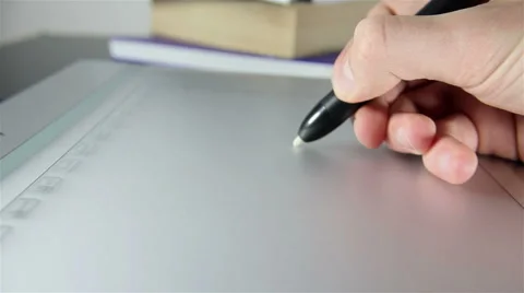 Designing In Studio On Graphics Tablet Stock Footage 61123446
