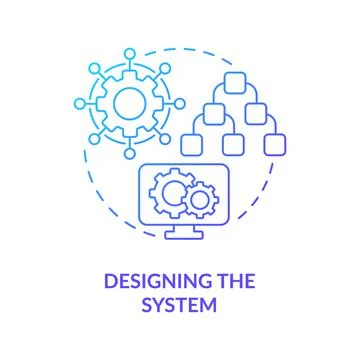 Designing system blue gradient concept icon Stock Illustration