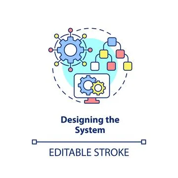 Designing system concept icon Stock Illustration