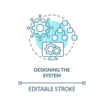 Designing system turquoise concept icon イラスト素材