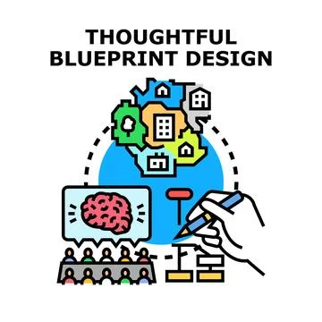 Designing thoughtful blueprint for urban development planning Stock Illustration