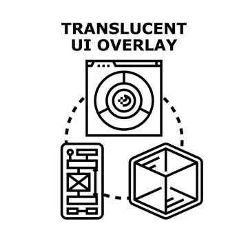 Designing translucent user interface overlay concept Ilustración de archivo