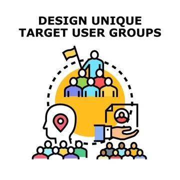 Designing unique target audiences and user groups Stock Illustration