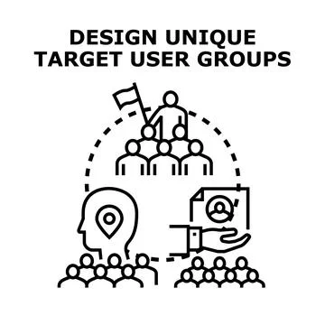 Designing unique target audiences and user groups Stock Illustration