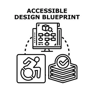 Designing universal accessibility blueprint concept development Ilustración de archivo