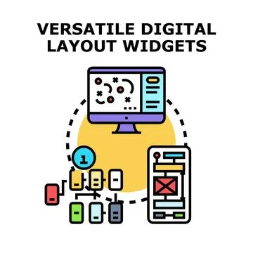 Designing versatile digital layout development process and widgets イラスト素材