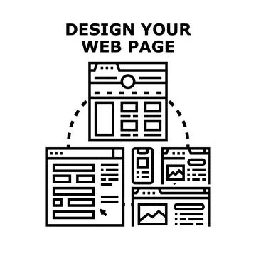 Designing web page layout for online presence Stockillustratie