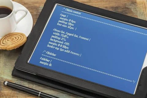  designing webpage format designing webpage format - CSS style sheet code ... Stock Photos