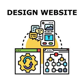 Designing website creating mobile web programming concept Stock-Illustration