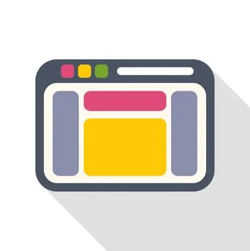 Designing website layout interface with flat style icon 库存插图