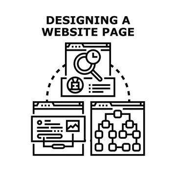 Designing a website page concept for user experience Stock Illustration