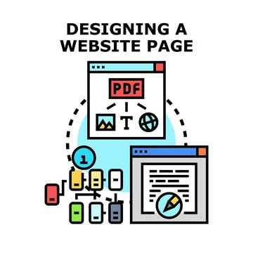 Designing a website page layout development process イラスト素材
