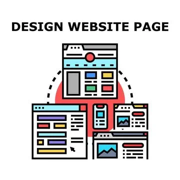 Designing website page layouts for responsive development Stock Illustration