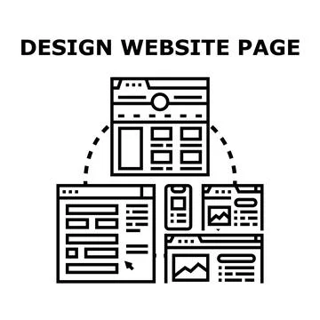 Designing website page layouts for responsive development Stock Illustration