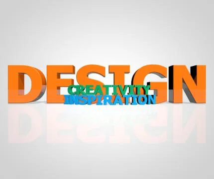 Design,inspiration,creativity text Stock Illustration
