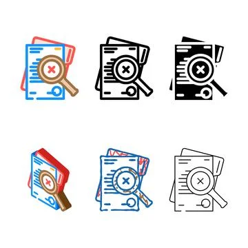 Designs document reject color icon vector Stock Illustration