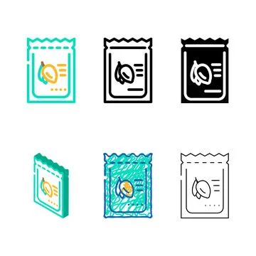 Designs extra virgin olive oil sachets color icon vector Stock Illustration