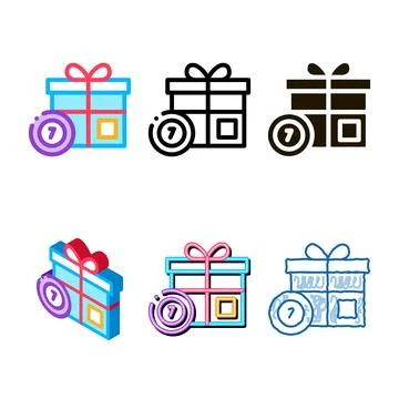 Designs gift box with chips icon vector outline Illustrazione stock