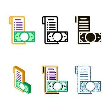 Designs invoice check list and money dollar vector icon イラスト素材