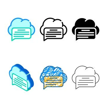 Designs messaging cloud storage color icon vector 스톡 일러스트