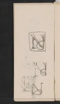 Designs for a monogram with an animal.Leaf 2 verso from a sketchbook with ... Stock Photos