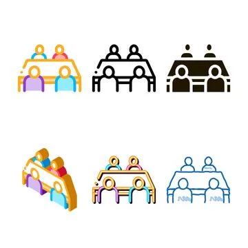 Designs negotiation table icon vector outline Stockillustratie