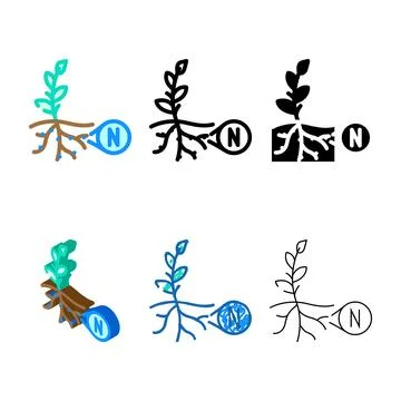 Designs nitrogen fixation environmental color icon vector Stock Illustration