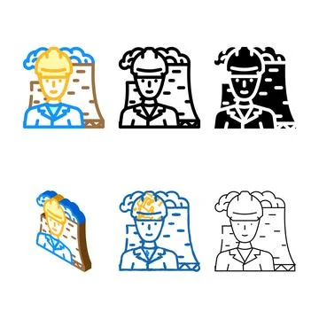 Designs nuclear engineer worker color icon vector Stock Illustration