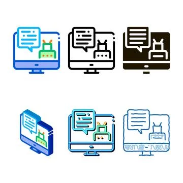 Designs personal information robotic process icon vector outline Illustrazione stock