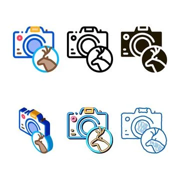 Designs photo camera icon vector outline Stock Illustration