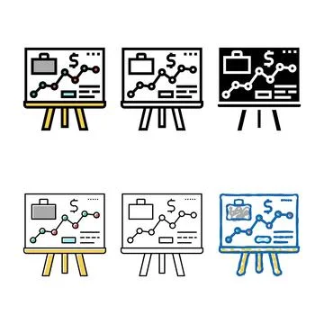 Designs presentation for shareholders color icon vector Stock Illustration