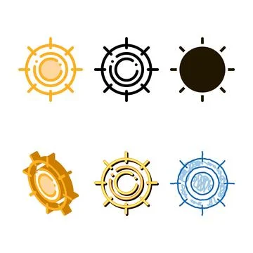 Designs scorching sun icon vector outline Stock-Illustration