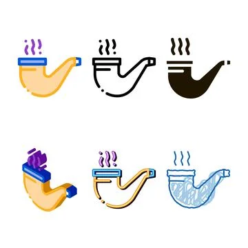 Designs smoking pipe icon vector outline Stock Illustration