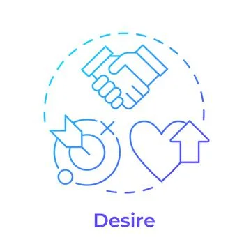Desire blue gradient concept icon Illustrazione stock