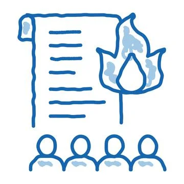 Desire to burn documents doodle icon hand drawn illustration Stock Illustration