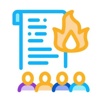 Desire to burn documents icon vector outline illustration Stock Illustration