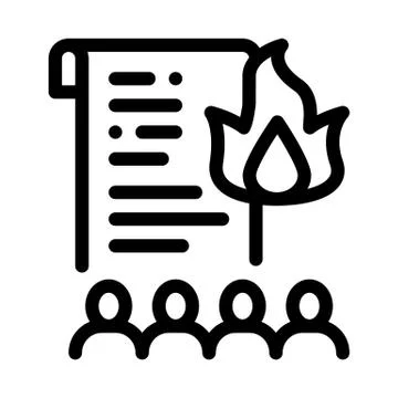 Desire to burn documents icon vector outline illustration Stock Illustration